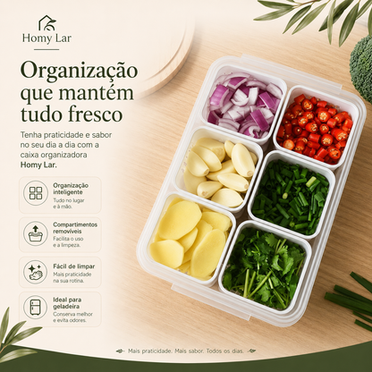 Organizador de Geladeira com Escorredor e Divisórias