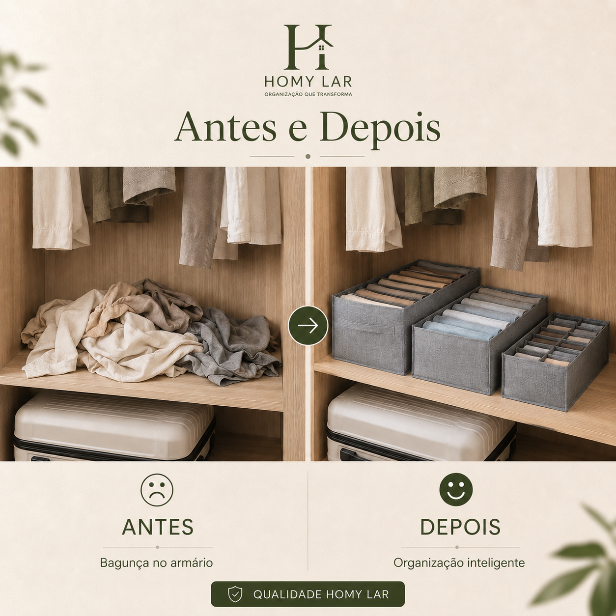 Organizador Dobrável para Gavetas e Guarda-Roupa
