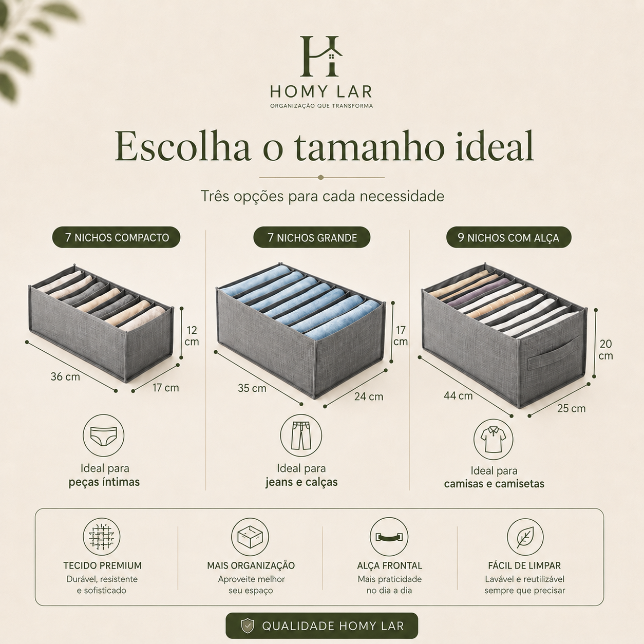 Organizador Dobrável para Gavetas e Guarda-Roupa
