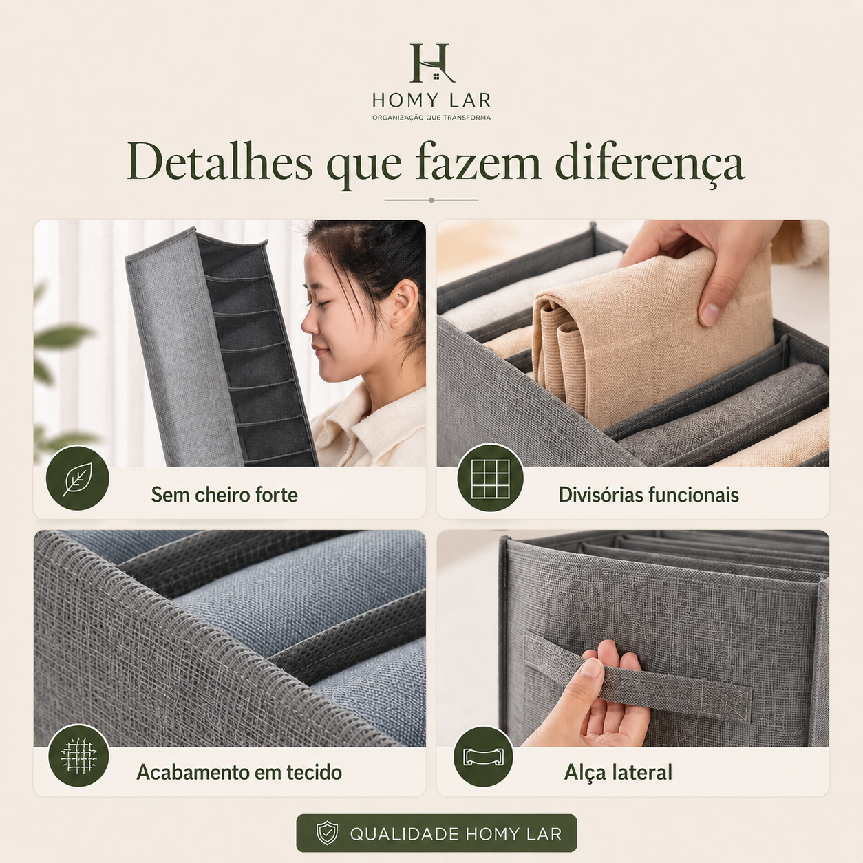 Organizador Dobrável para Gavetas e Guarda-Roupa