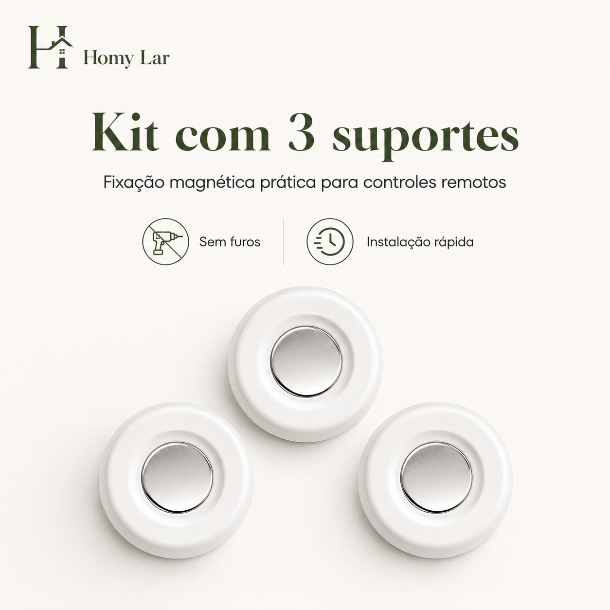 Kit 3 Suportes Magnéticos para Controle Remoto