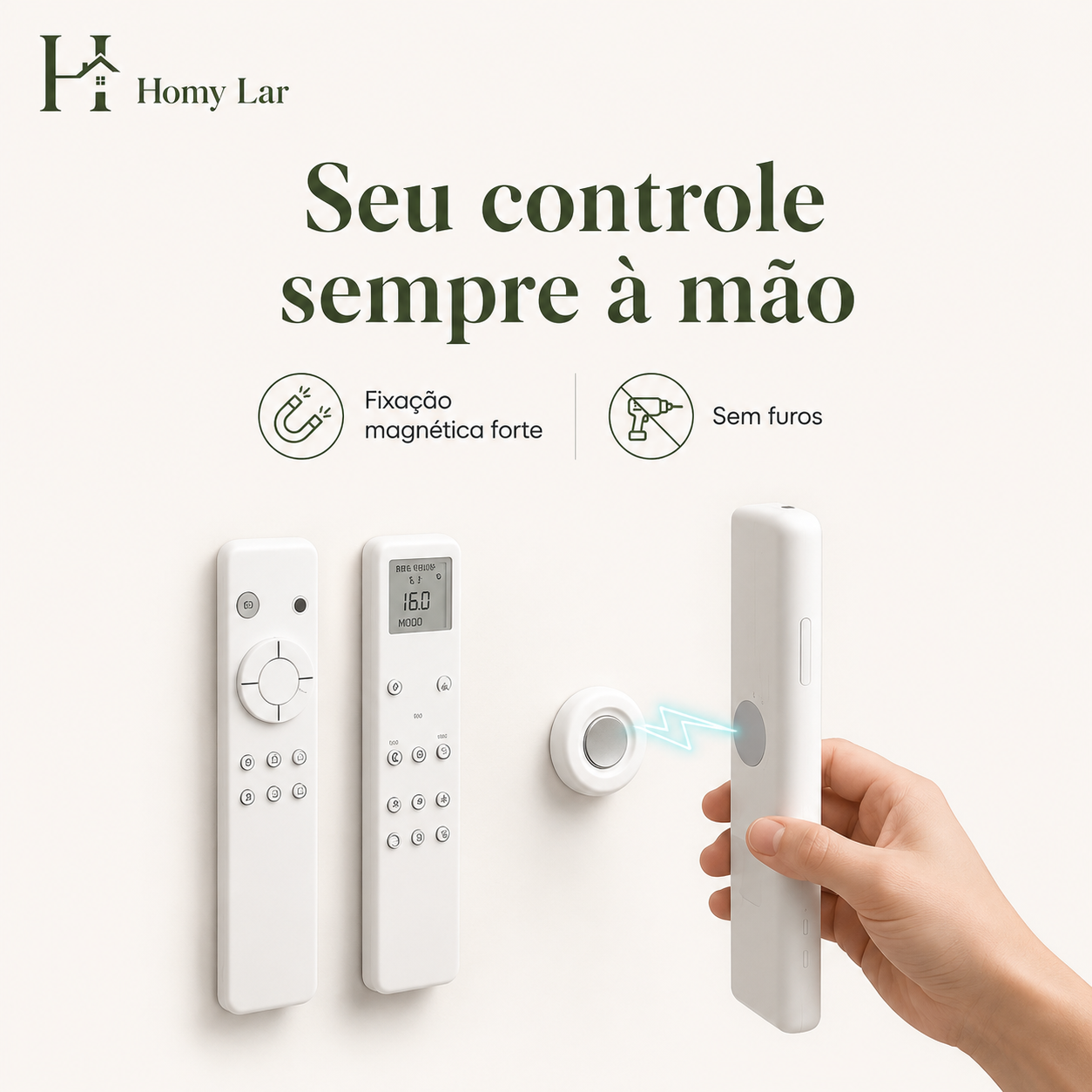 Kit 3 Suportes Magnéticos para Controle Remoto