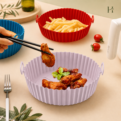 Forma de Silicone Reutilizável para Air Fryer Antiaderente